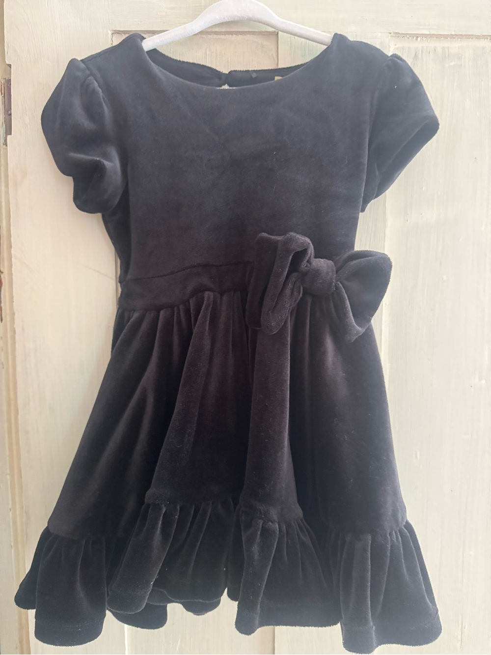 Little Sleepies Black Velvet Bow Dress